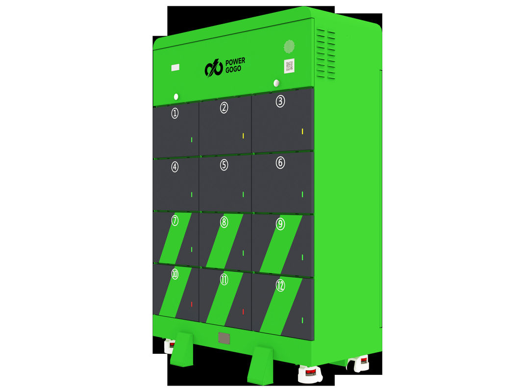 12 Slots One Stop Battery Swapping Machine Scan code om te betalen voor scooter motorfiets Swappable batterij